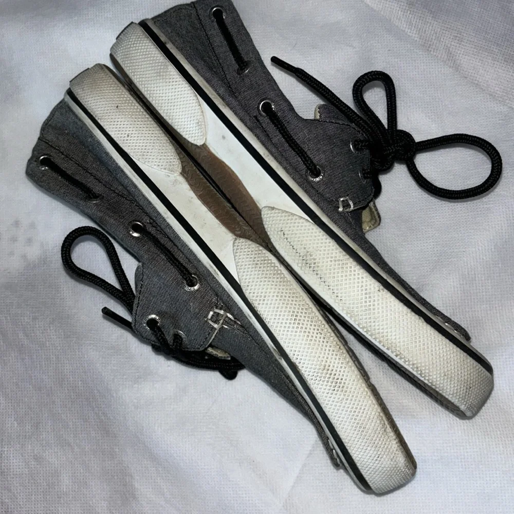 Sperry Slip On Loafer Water Boat Shoes Gray Mens Size 7.5 Good Condition